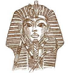 Golden mask of Egyptian pharaoh - obrazy, fototapety, plakaty
