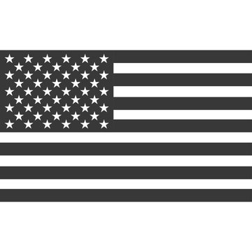 American flag icon with shadow isolated on a white background