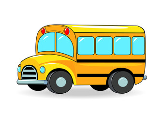 School bus.School bus cartoon of yellow color on a white background. 