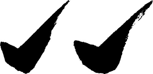 チェックマーク レ点 手書きの筆文字