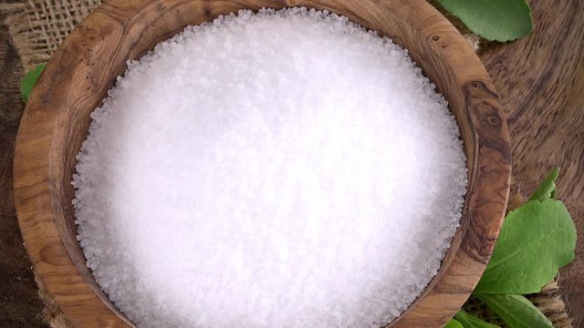 Portion of rotating Stevia Granule as not loopable 4K UHD footage
