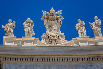 Fototapeta premium Fragment of colonnade of St. Peter's Basilica in Vatican City.