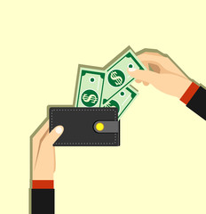 bonus money in hand illustration, vector