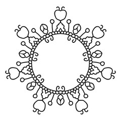 Round vintage frame isolated