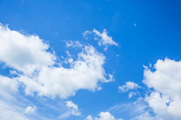 White fluffy clouds in the blue sky