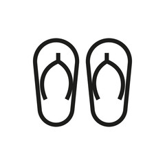 summer sandal icon on white background