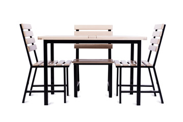 Table furniture isolated on the white