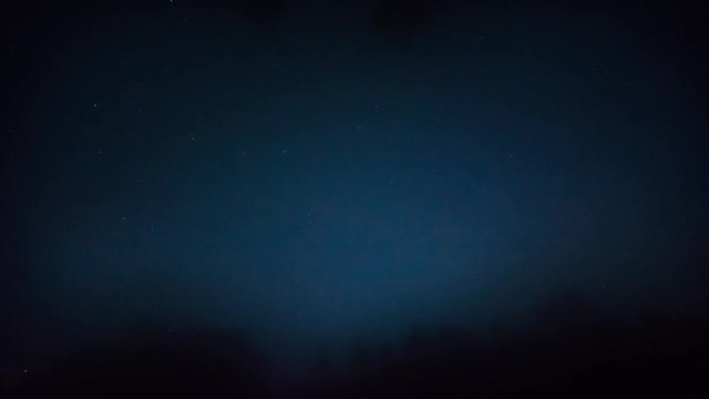 Night Time Lapse.  Nature Landscape And Falling Stars. Fog.