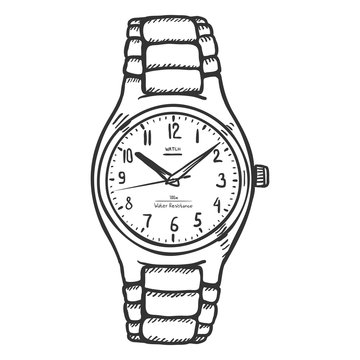 recommend clip art: Vector Sketch Classic Mens Wrist Watch