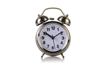 Alarm clock in time concept isolated on white