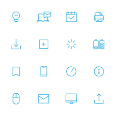 Web, miscellanea blue line icons