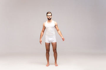 Man in underwear.