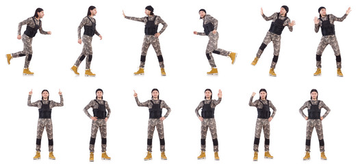 Soldier isolated on the white background