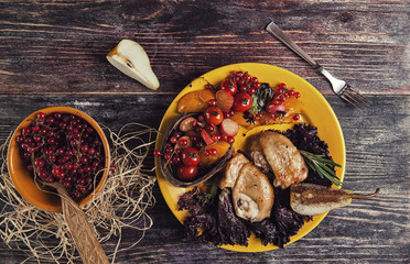 main course in a cafe