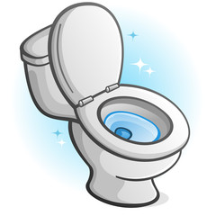 Sparkling Clean Toilet Illustration