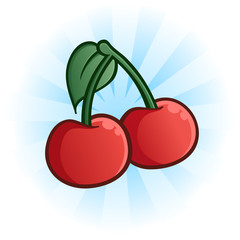 Cherries Cartoon Illustration