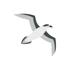 Sea gull icon in flat style on a white background