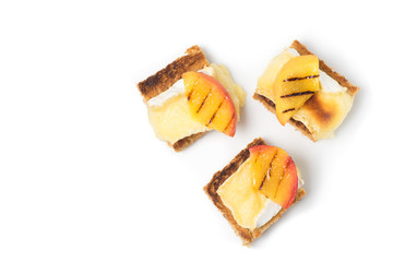 canapes, appetizer with grilled brie