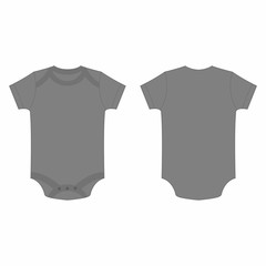 Grey baby bodysuit vector isolated