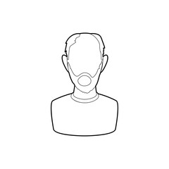 Pension insurance icon in outline style on a white background