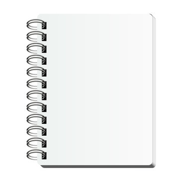 Spiral notebook with clean sheet, vector illustration