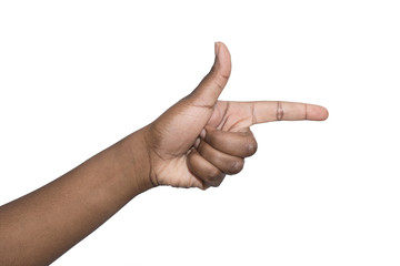Hand pointing African american 