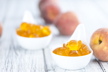 Gummy Peaches (close-up shot)