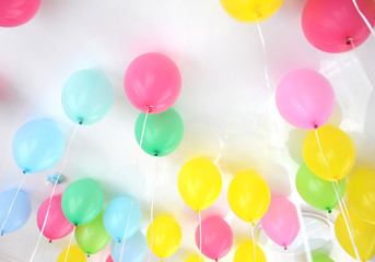 mixed color party balloons
