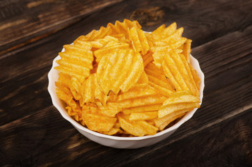  Plate of potato chips