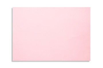 Fototapeta premium Closeup the pink color A4 paper with shadow isolated on white background.