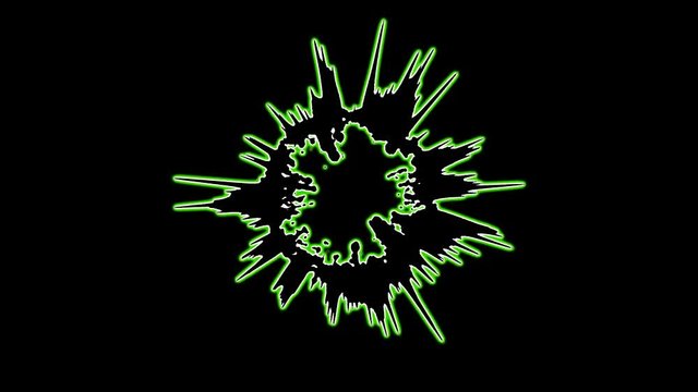 Simplified Abstract Rotating Sphere Animation - Loop Green