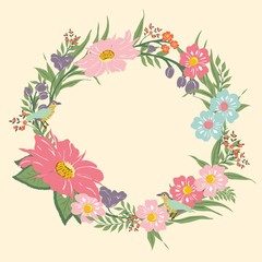 Floral pattern with border for your design