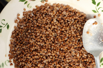 buckwheat porridge, porridge with sugar