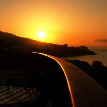 sunrise on the balcony 