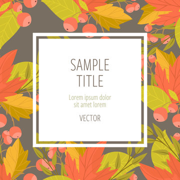 Autumn background with fall leaf vector illustration