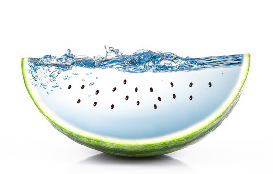 fetta di cocomero splashing