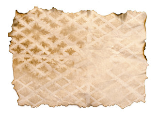 old paper sheet isolated on white