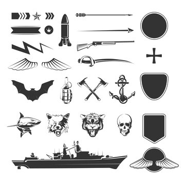Military vector symbols mega set