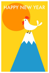 年賀状2017　にわとりと日の出