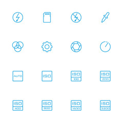 Control and setting blue line icons