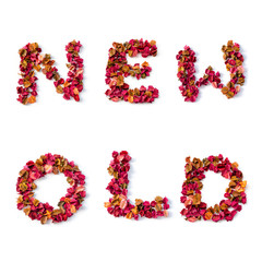 NEW and OLD word on white background