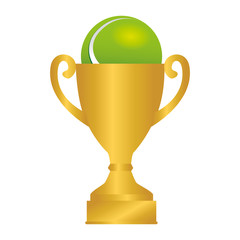 tennis ball trophy icon vector