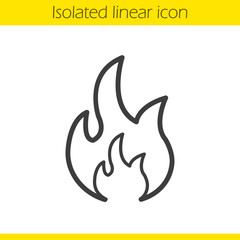 Flammable sign linear icon