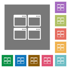 Mosaic window view mode square flat icons