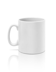 white ceramic mug isolated on white background