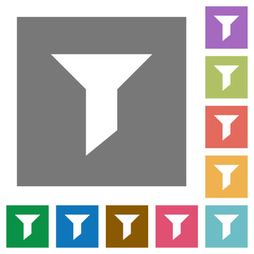 Filter square flat icons