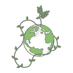 earth globe green icon vector