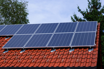 Solar panels on roof top