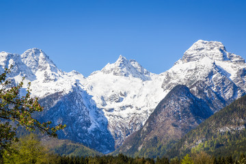 Fototapeta na wymiar Snowcapped mountain landscape, Austria