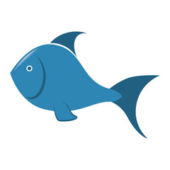 sea fish blue icon vector